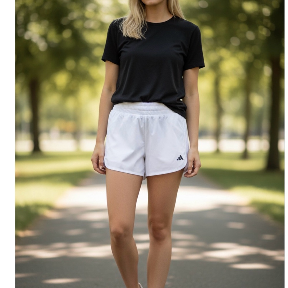 Adidas Women's White Athletic Shorts L